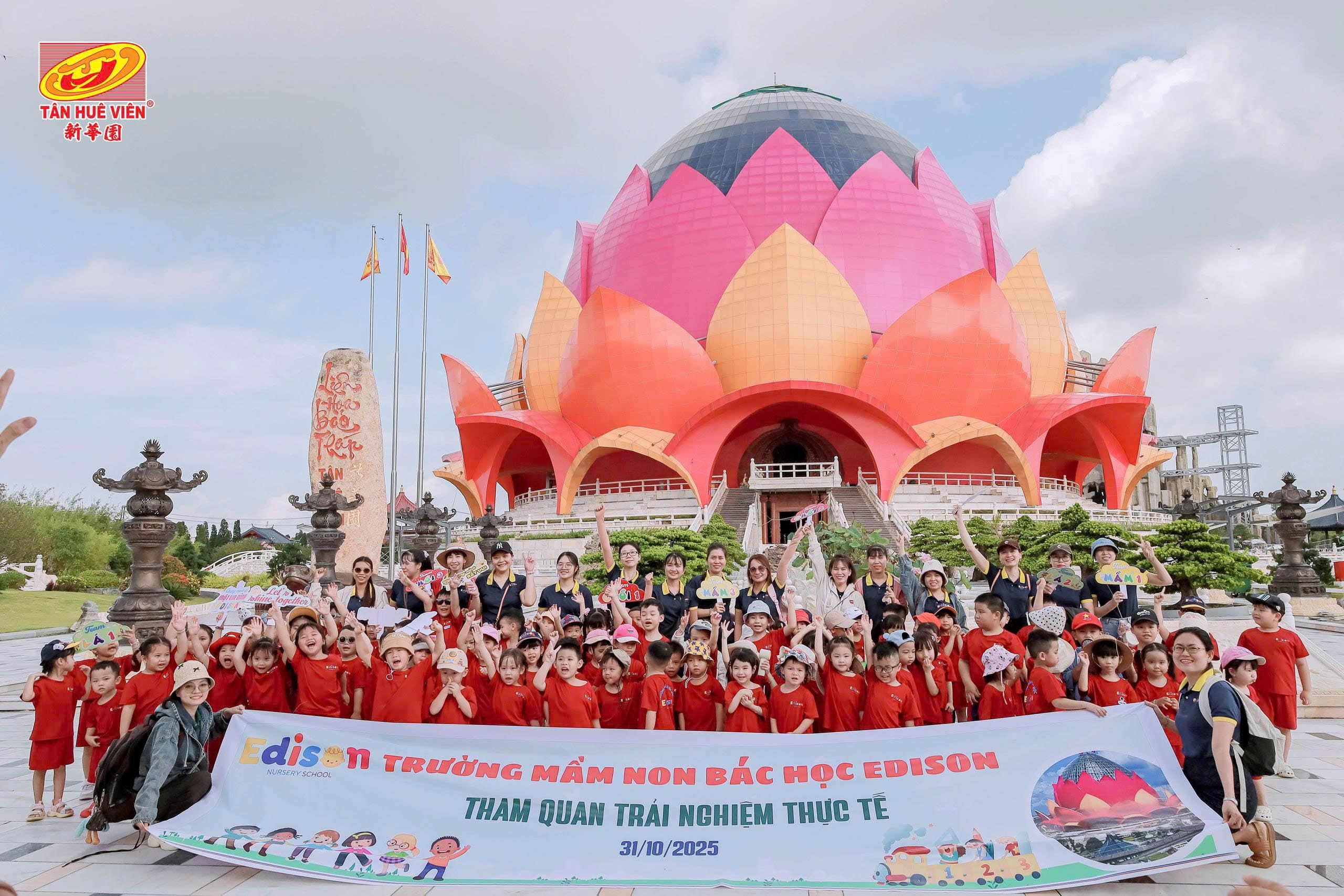 TÂN HUÊ VIÊN HÂN HOAN ĐÓN TIẾP TRƯỜNG MẦM NON BÁC HỌC EDISON ĐẾN THAM QUAN VÀ TRẢI NGHIỆM